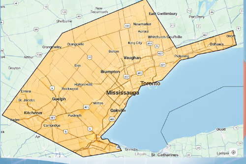 Free Delivery Area Map (Click to enlarge)